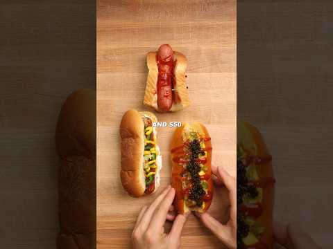 Cheap Vs Expensive Hot Dog #cooking #food #foodasmr #recipe
