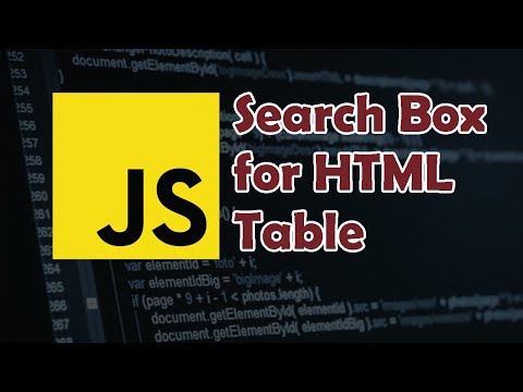 Javascript Html Table Filter