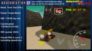 MK64 - World Record on Koopa Troopa Beach - 1'35"63 (NTSC: 1'19"53) by Matthias Rustemeyer