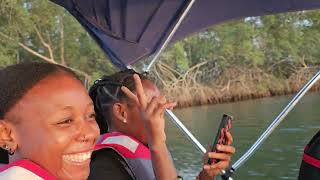 Sunset Boat Ride from Kokon Ecolodge Resort - Liberia April 2024 Roots & Culture Journey