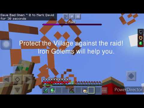 Minecraft  Me and Iron Golems VS illager raid army