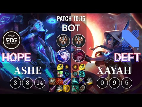EDG Hope Ashe vs DRX Deft Xayah Bot - KR Patch 10.15