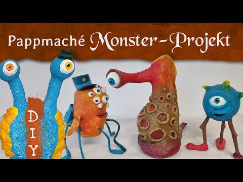 Paper mache monster - upcycling project, DIY, craft idea for home and art lessons