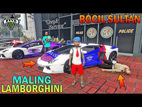 Elementary School Boy Steals Lamborghini at Police Station - GTA 5 SULTAN BOCIL