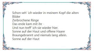 Juliane Werding - Sonne Auf Der Haut Lyrics