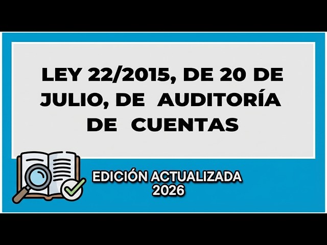 Vídeo relacionado con Auditoría legal de cuentas anuales,La: Adaptado a la nueva Ley 22/2015, de 20 de julio, de Auditoría de Cuentas (DERECHO)