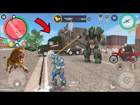 Rope Hero: Vice Town (Police Car Robot Throttle Rope Hero) Robot Stuck Hero - Android Gameplay HD