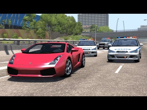 POLICE CHASES #16 - Crashes & Fails/Busted, Roadblocks Compilation - BeamNG Drive