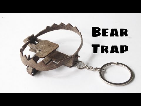 Making Bear Trap Key Chain from Cardboard
