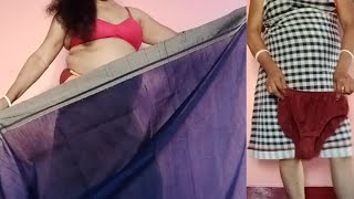 saree draping  saree without blouse tiktok  no bra