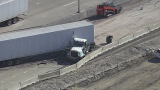 Crash involving multiple semis closes lanes of EB I-80 in Joliet