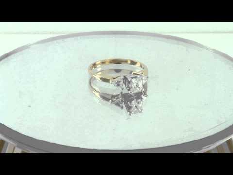 Estate1.00CT Princess Cut Diamond 14K Gold Engagement Ring F-G/VS-SI Certified