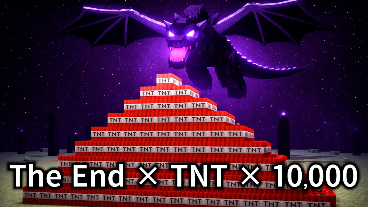 【Minecraft】ジエンドでTNT 10000個爆発させる配信#shorts  #縦配信