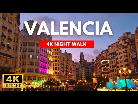 4K VALENCIA Nightlife 🇪🇸 Old Town Night Walking Tour | Summer 2023 | Spain
