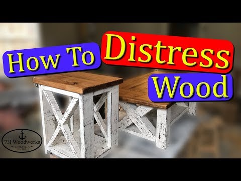 image-How do you make wood white distressed?