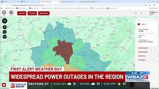 Widespread power outages in the region