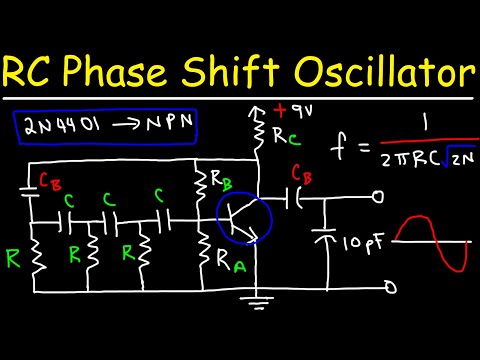 RC Phase Shift Oscillator Circuit Using a NPN Transistor