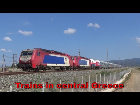 Trains in central Greece, new and old mainline Athens - Thessaloniki
