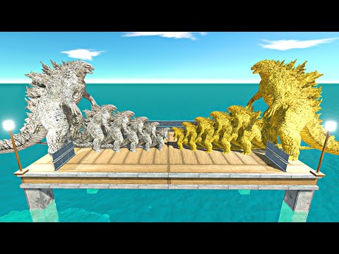 Growing and Multiplying Godzilla 2021 Fight | Stone Godzilla 2021 vs Gold Godzilla 2021 - ARBS