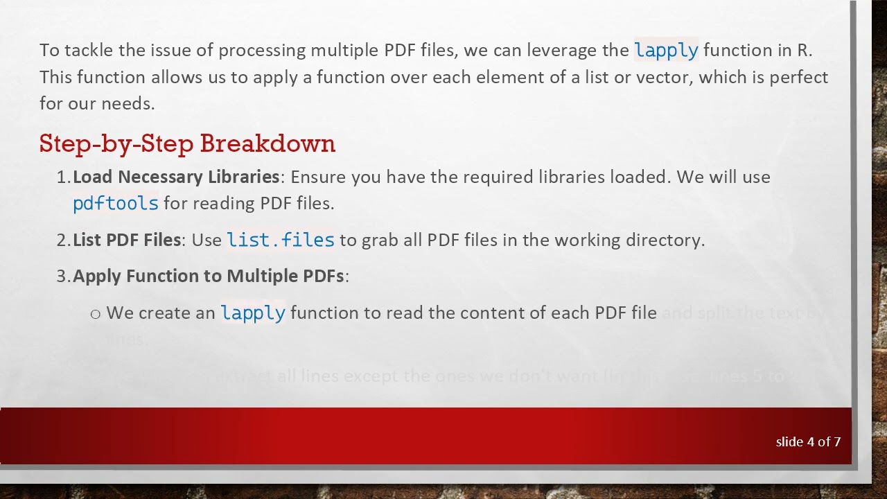 How to Loop Through Multiple PDF Files Using R Libraries