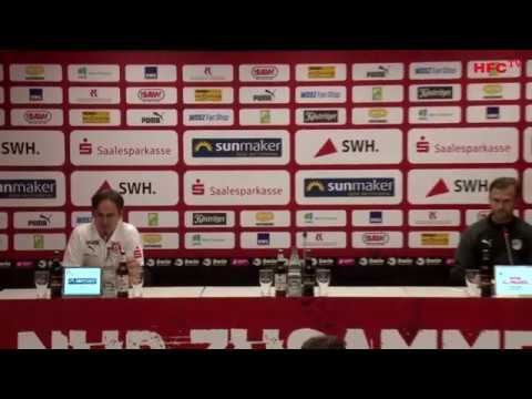 35. Spieltag: Hallescher FC - FC Carl Zeiss Jena | Pressekonferenz nach dem Spiel
