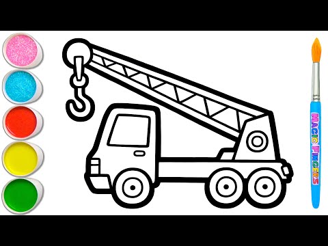 Let's Draw and Paint a Crane and a Dozer Together 🚨🚧🚨 Easy Drawing for Kids #379
