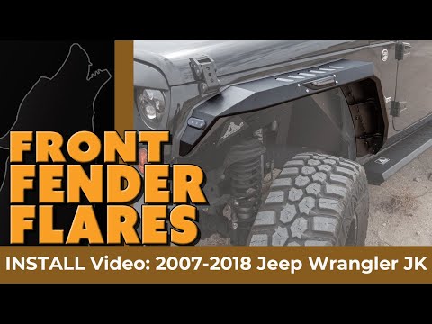 Jeep Wrangler JK new Front Fender Flares Install from Wolfstorm Offroad (WASJK01H105-BX-F)