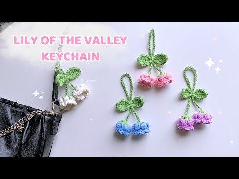 Crochet lily of the valley keychain  💐 So cute and easy 🌸  Beginner friendly #movadiy