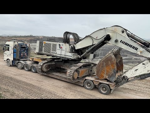 Loading & Transporting On Site The Liebherr 984 Excavator By Fasoulas Heavy Transports - 4k