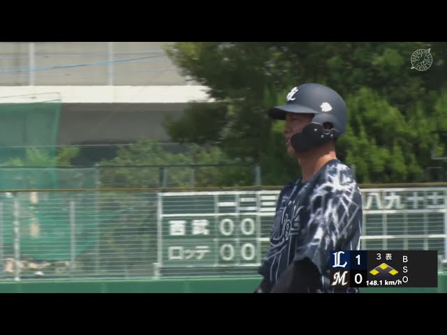 【ファーム】バットを折りながらも外野へ!! ライオンズ・長谷川信哉 先制タイムリーヒット!! 2024年8月20日 千葉ロッテマリーンズ 対 埼玉西武ライオンズ