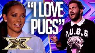 Andrea Faustini LOVES pugs! | Unforgettable Audition | The X Factor UK