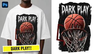 Dark Basketball T-Shirt Design | Photoshop Tutorial