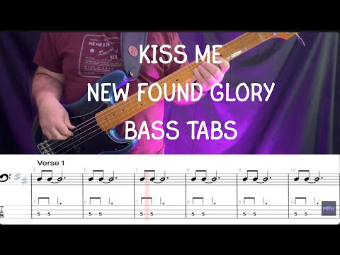 "Kiss Me" as performed by NEW FOUND GLORY Bass Guitar Cover and Tabs (Sixpence None the Richer)