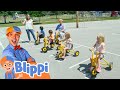Blippi Races The School Kids With A Bicycle Blippi Vehicles Learning Videos For Kids