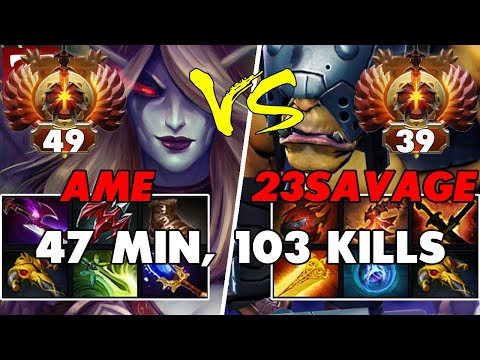 AME (DROW RANGER) vs 23SAVAGE (ALCHEMIST) - Epic Battle Of Hard Carry Dota 2 Players - Z Dota 2