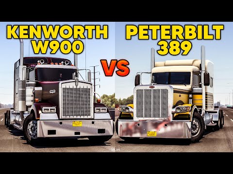Thumbnail for Kenworth W900 vs Peterbilt 389 Comparison - American Truck Simulator by Peterbilt