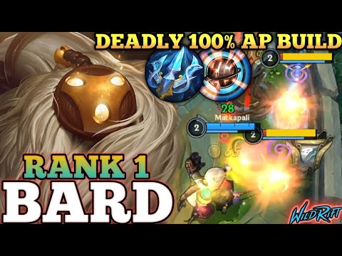 BARD DEADLY 100% AP BUILD! AGGRESSIVE SUPPORT KILLER - TOP 1 GLOBAL BARD BY Matkapali - WILD RIFT