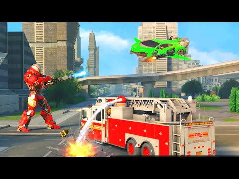 Flying Firefighter Truck Transform Robot Games-#1 Fire Truck 2021-Robot Transform Games|Robot Games