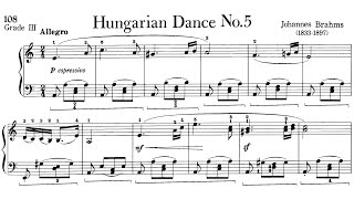 Piano Pieces for Children Grade 3 No.29 Brahms Hungarian Dance No.5 (P.108) Sheet Music