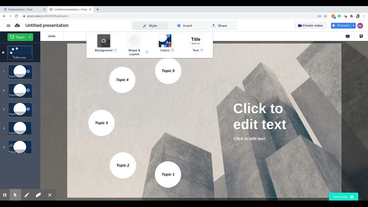 Prezi Tutorial: Working with Prezi Templates