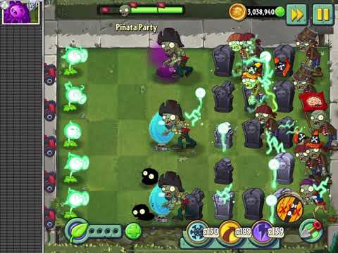 Pvz2 piñata party with infi-nut,electric peashooter and Stalia