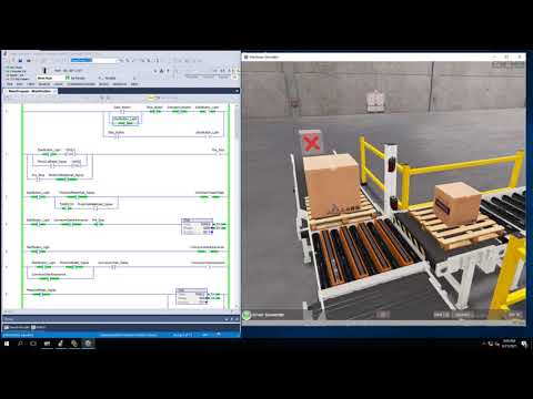 EasyPLC Machine Simulator 02 Chain Conveyor Using Studio 5000 Rslinx OPC