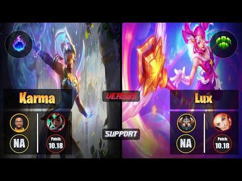 Aphromoo KARMA (Support) [Arcane Comet] VS LUX - Challenger NA Patch 10.18