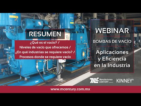 Bombas de Vacío Kinney: ¿Qué es el vacío? / Niveles de vacío / Industrias y procesos donde se emplea