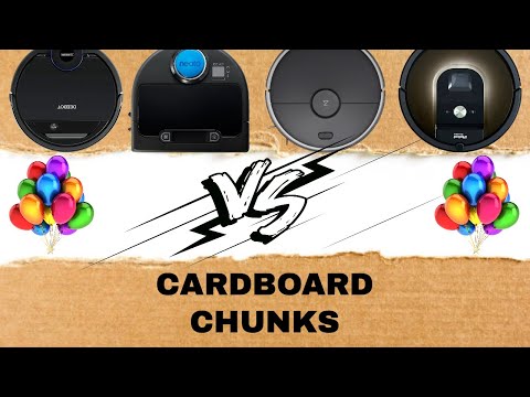 Robot vacuum party: 12 robot vacuums VS CARDBOARD CHUNKS!