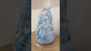 Třípatrový plenkový dort modrý 10