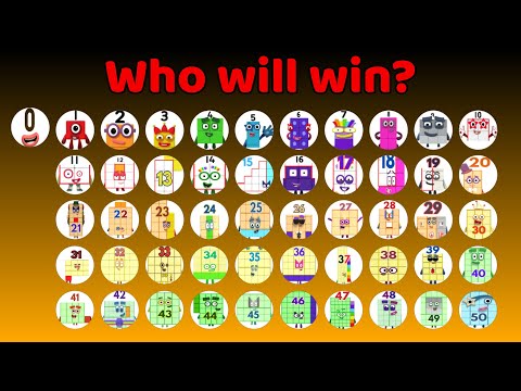 Who will Be The CHAMPION?? 51 NUMBERBLOCKS Marble Race In Algodoo -  Round 13