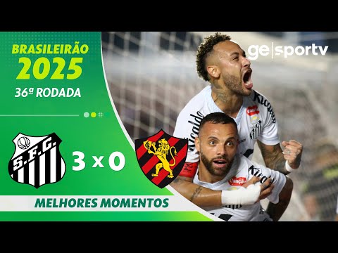 Gols e lances de Santos x Sport