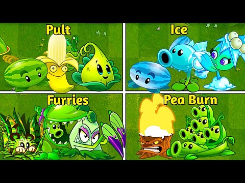 Random 4 Team Plants Battles - Which Team Will Win? - PvZ2 Team Plants vs Team Plants