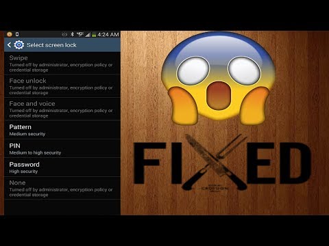 Swipe lock disabled by administrator encryption policy or credential storage - how to fix